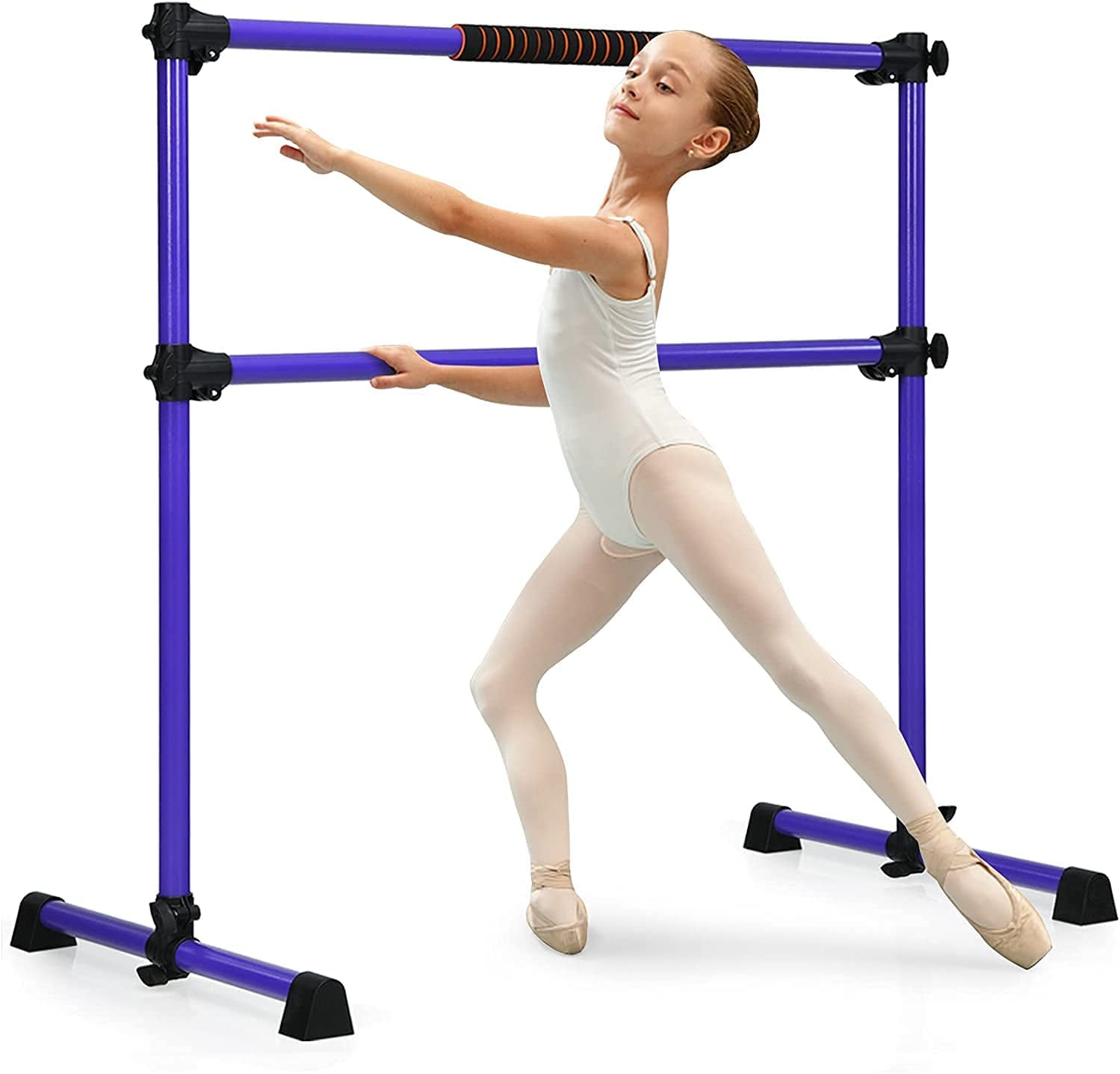 Portable Ballet Barre, 4ft Freestanding Double Ballet Bar with