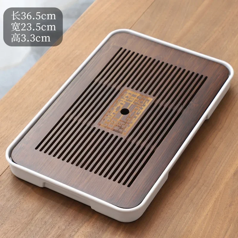 Portable Bamboo Tea Tray Kung Fu Tea Set Tray Grid Disk Household ...