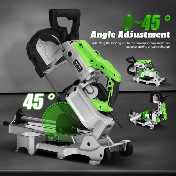 LIOOBO Multifunctional Portable Band Saw, 6-Speed, Aluminum, Easy Blade Change, for Metal and Wood