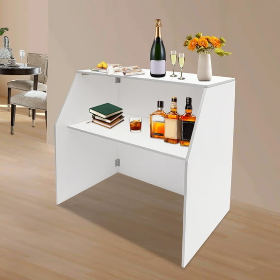 Portable Bar Cabinet Foldable Event Bar Freestanding Holder Organizer 48Inch Unbranded