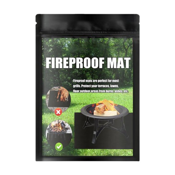 Portable Barbecue Fireproof Outdoor Mat Fire Resistant Underlay for Gas Grill