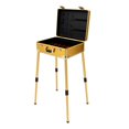 thumbnail image 1 of Portable Barber Case Professional Barber Station with Adjustable Height 18.11-31.5in TSA Lock Hair Stylist Toolbox for Barbershop - Rolling Organizer Case for Barbers (Gold), 1 of 10