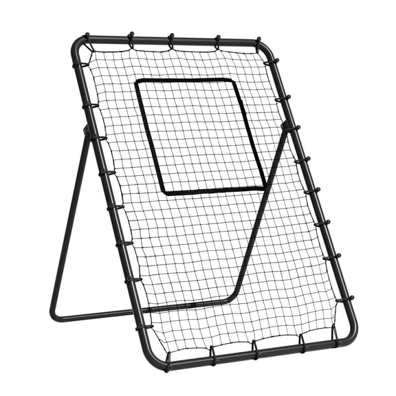 Portable Baseball Rebounder Net with Target - 4x6 ft Adjustable Pitchback Trainer for Pitching, Fielding & Softball Practice