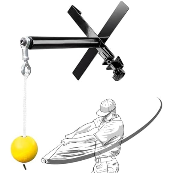 Portable Baseball Swing Trainer with The Tethered Ball,Premium Hitting/Batting Trainer System for Baseball and Softball,Easy Setup On Fence Hitting Trainer,Swing Trainer with Auto Reset