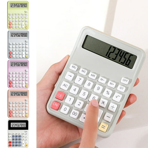 Portable Basic Calculator | Compact Lightweight Plastic | Non-Slip Base | Silent Tactile Buttons | Energy Saving 10-Min Sleep | AAA Battery | 5.12×3.54×1.18 cm | 1 Pack | Multiple Colors