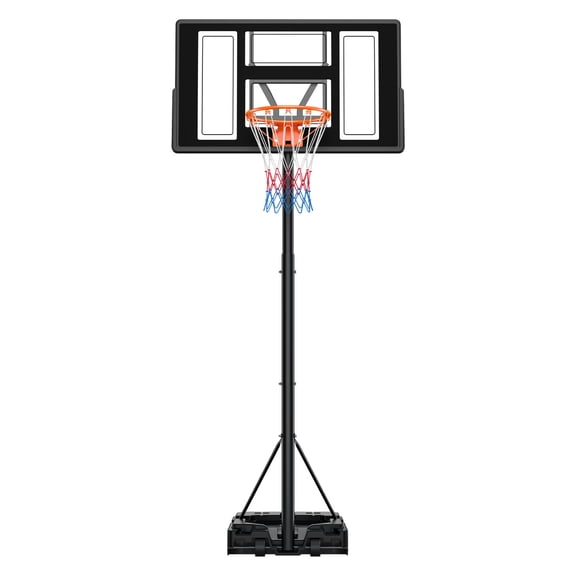 Portable Basketball Hoop, 4.4-10 ft Adjustable, 44 in Polycarbonate Backboard, Wheels