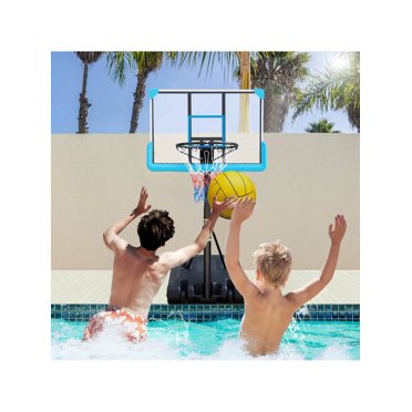 Pool Basketball Hoop - Height Adjustable 37-56 Inch Poolside Hoop | Large Backboard For Swimming