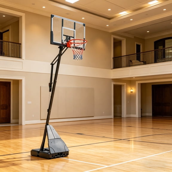 Portable Basketball Hoop  Adjustable Height 8-10 ft, 47" Backboard, Auto Ball Return, Water/Sand Base with Wheels