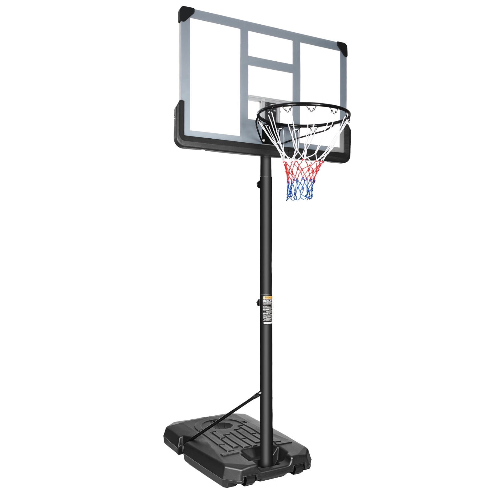 44" Adjustable Portable Basketball Hoop with Polycarbonate Backboard