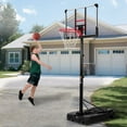 thumbnail image 1 of Portable Basketball Hoop & Goals, Basketball System 6.6-10ft Height Adjustment and Wheels, 43.5" Backboard, Basketball Stand for Both Youth and Adults Indoor Outdoor(Black), 1 of 7