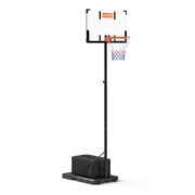 Portable Basketball Hoop Outdoor, 5.8-10FT Adjustable Basketball Goal, 44 Inch Backboard, w/Fillable Base, Extra Anchor & Wheels, for Kids Youth Teens Adults in Backyard Driveway Court