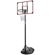 Portable Basketball Hoop,Outdoor Basketball Hoop Adjustable Height 7.5ft - 9.2ft,32 Inch Backboard with 2 Wheels for Kids Youth and Adults in Backyard Driveway,Red