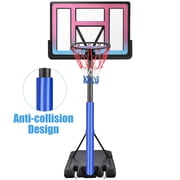 44 inch Portable Basketball Hoop Outdoor for Kids and Adults, Segmart Basketball Hoop for Backyard, 4.9Ft-10FT Height Adjustable Basketball Goal System with Shatterproof Backboard, Larger Base