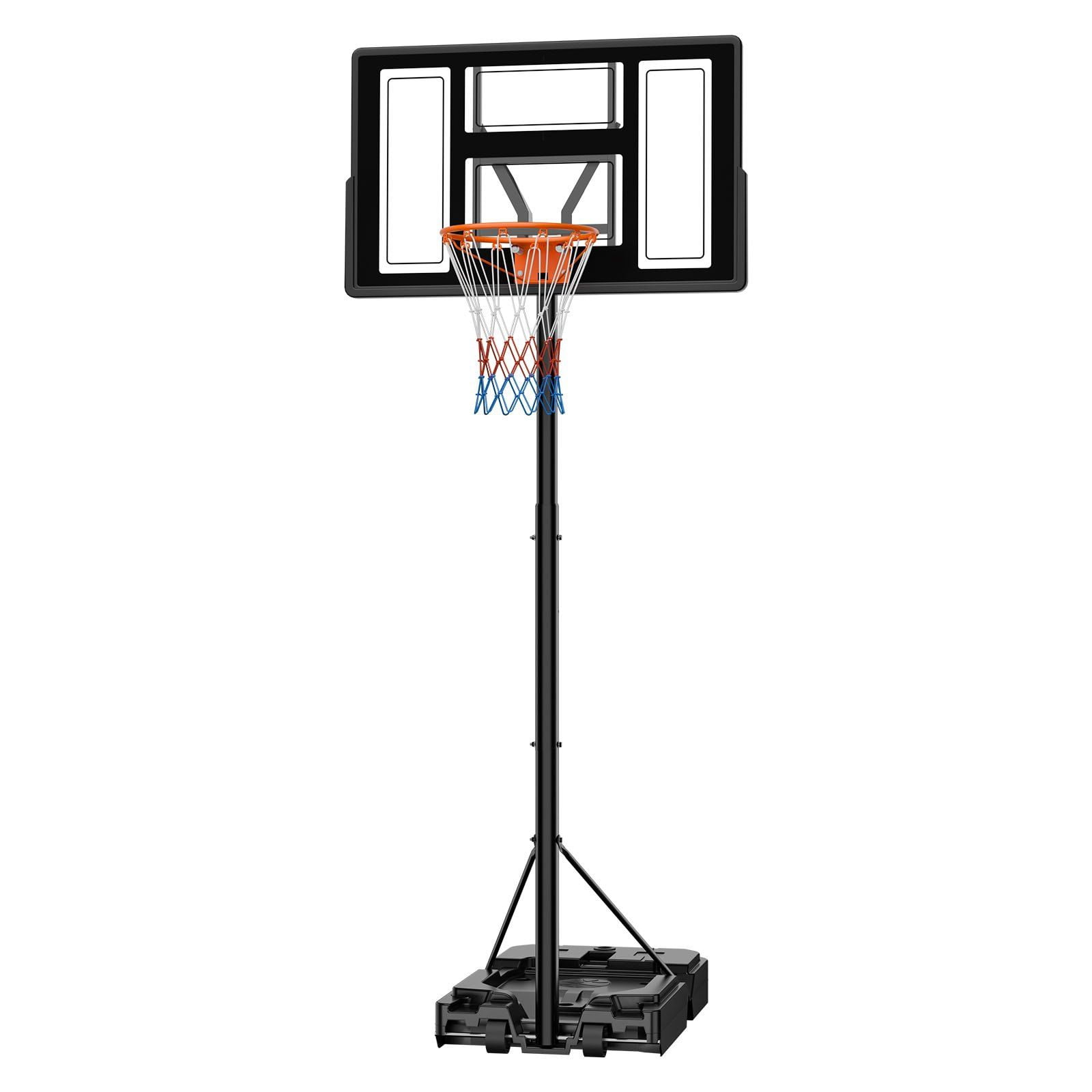 Portable Basketball Hoop System 4.4 ft to 10 ft Height Adjustable with Wheels for Kids Teens Adults Driveway Pool Use