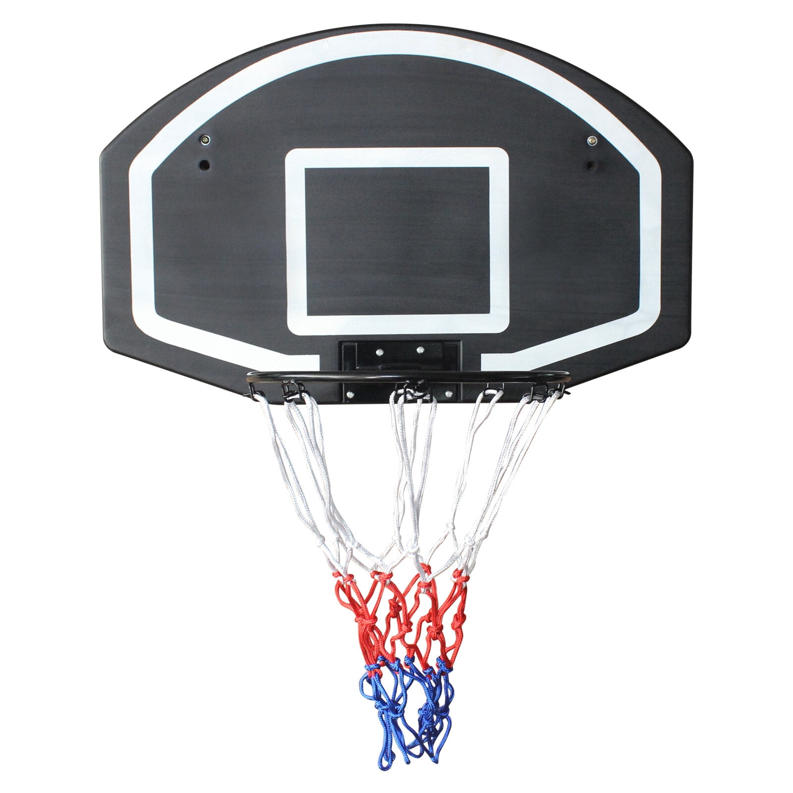 Portable Basketball Hoop, Wall-mounted basketball hoop, 28.5 x 18 inches shatterproof back, folding hoop, durable hoop and all-weather mesh for indoor and outdoor use, Black Basketball Hoop