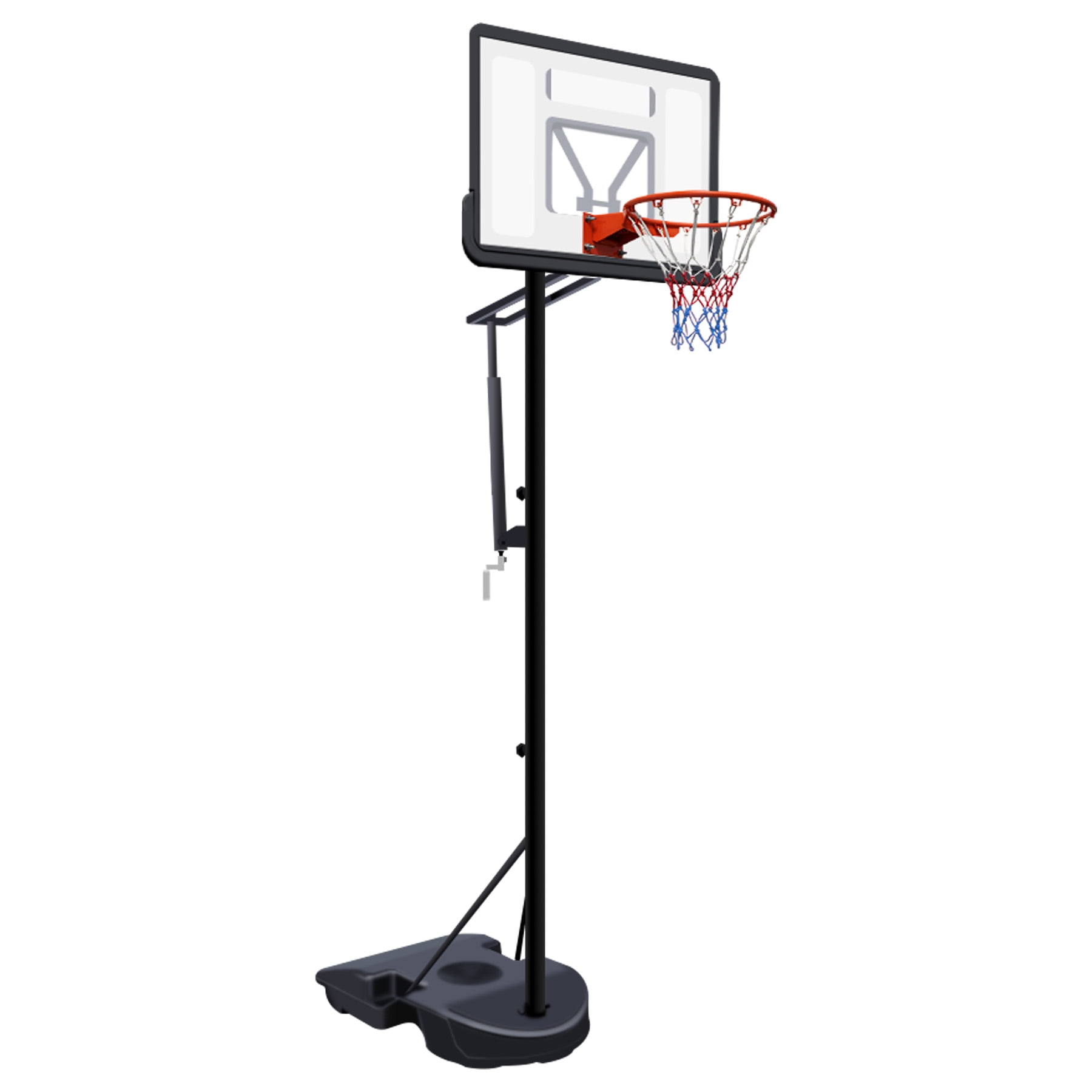 Portable Basketball Hoop for Youth Adults & Kids, Adjustable Height 6.89 ft to 10.01 ft,34 inch Backboard with Rebound System, Basketball Goal with Water/Sand Base, Wheels