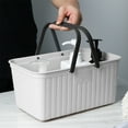 thumbnail image 1 of Portable Bath Basket with Drainage Holes, Ventilated Plastic Toiletry Storage Organizer – Multi-Use Bathroom Kitchen Fruit Basket with Comfort Grip Handles, 1 of 7