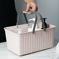 thumbnail image 1 of Portable Bath Basket with Drainage Holes, Ventilated Plastic Toiletry Storage Organizer – Multi-Use Bathroom Kitchen Fruit Basket with Comfort Grip Handles, 1 of 7