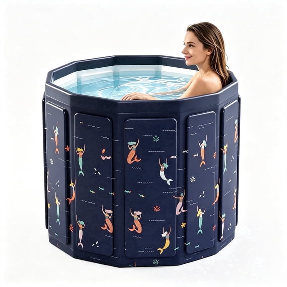 SOTOS Foldable Bathtub for Adults 31\" Portable for Camping Home