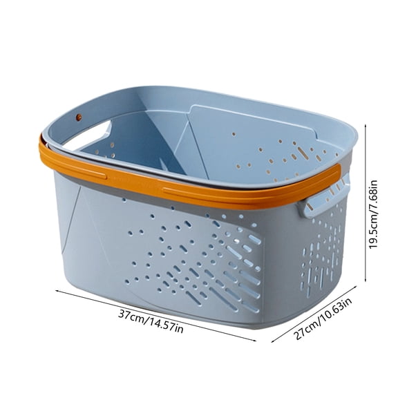Portable Bathroom Organizer Basket with Handle, Drainage Holes, Versatile Shower and Laundry Storage Bin for Bathroom, Dorm, Gym