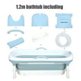 thumbnail image 1 of Portable Bathtub, 58/50/46 Inch Collapsible Bathtub, Freestanding Foldable for Adults, Folding Tub for Shower, Hot Bath, Ice Bath (Blue), 1 of 9