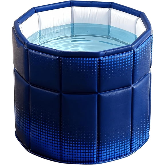 Portable Bathtub for Adult 27.5"x27.5" Collapsible Cold Plunge Bathtub Foldable No Installation Ice Bath Tub for Shower Stall, Bathroom Hot SPA Soaking Standing Tub
