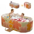 thumbnail image 1 of JieC 47"Large Foldable Bathtub for 2 People,Upgraded Adult Tub for Hot Ice Bath (Pink, 47.2"×21.6"×19.6"), 1 of 11