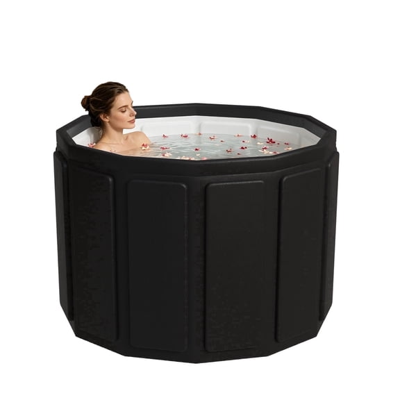 Portable Bathtub for Adults – Foldable Collapsible Bath Tub for Shower, Cold Plunge & Hot Soak, 7-Layer Insulated Large Capacity with Dual Drains, Home Gym Outdoor Use