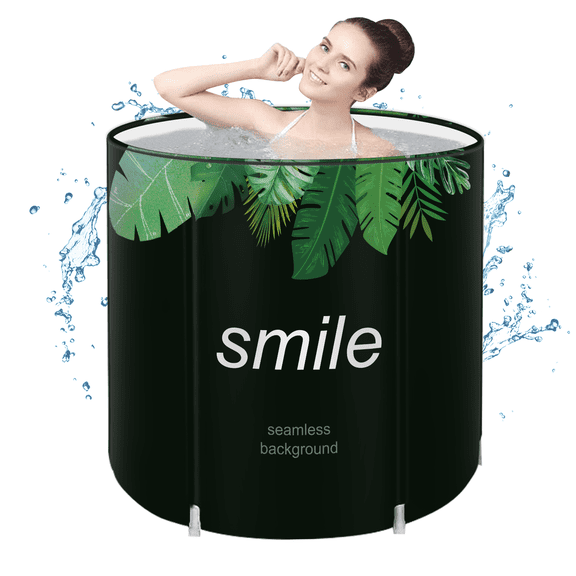 Portable Bathtub, Foldable Adult Japanese Soaking Bathtub, Freestanding Ice Bath and Hot Tub, Foldable Spa Bathtub for Tight Spaces