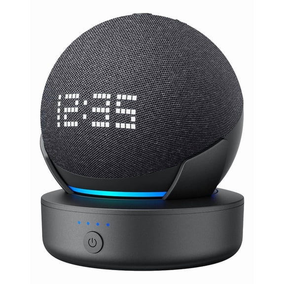 Portable Battery Base for Alexa Echo Dot 4th & 5th Generation 10000mAh (Not Include Dot) - Black