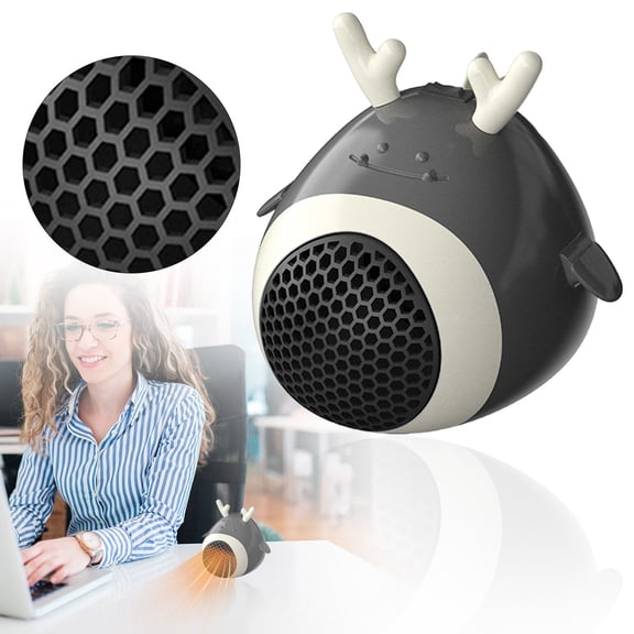 Portable Battery Operated Space Heater in Gray,500W Electric Desk Heater with 2-Speed Temperature Control,Low-Noise Warm Fan and Overheat Protection for Car Home Office battery heaters for indoor use