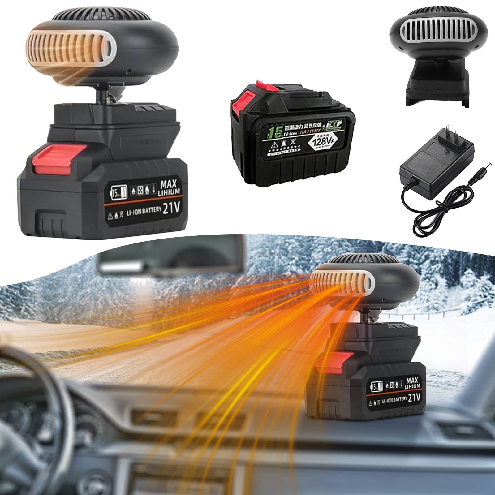Portable Battery Powered Space Heater Car Heater Runs On Batteries 
