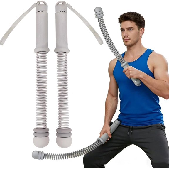 Portable Battle Ropes, Adjustable Ropeless Battle Ropes, Adjustable Weighted Cordless Spring Battle Rope for Home & Gym, Multi-Functional Fitness Training Rope for Strength