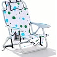 thumbnail image 1 of Portable Beach Chair for Adults, Outdoor Camping Chair Lay Flat Folding Backpack Beach Reclining Chair with 5 Positions, Headrest, Cup Holder, Heavy Geometric Circle, 1 of 13
