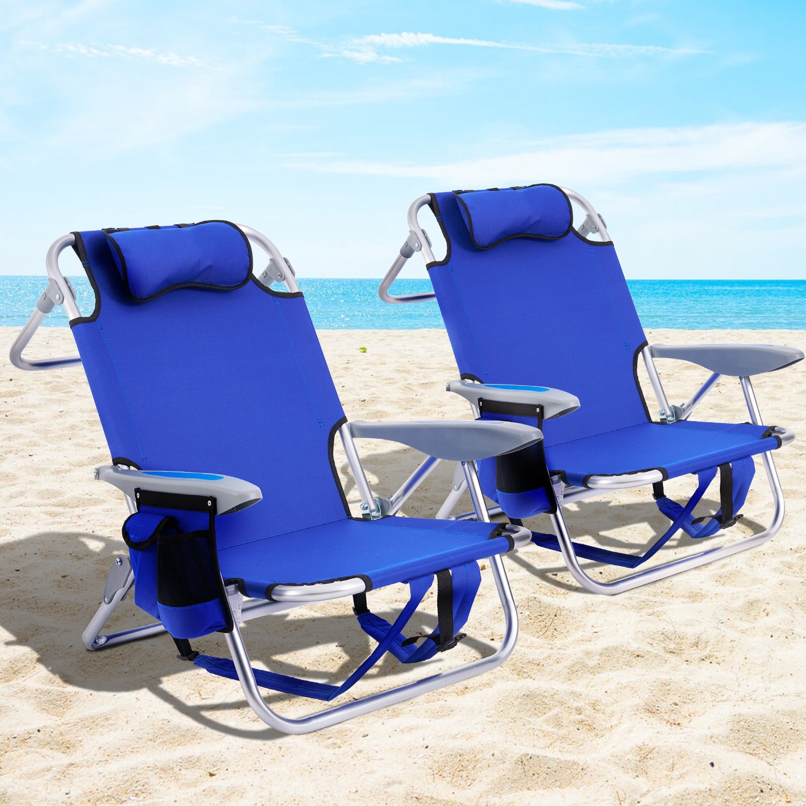 Outdoor Folding Recliner Portable Beach Camping Chair for Sitting and Lying main image 0