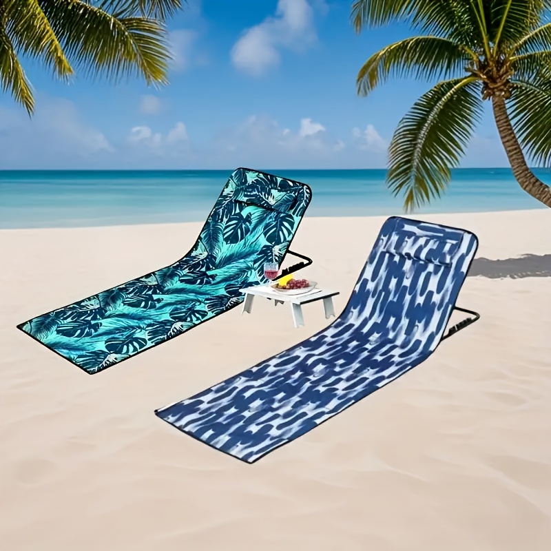 Foldable Rest Platform Portable Beach Folding Bed, 5 Adjustable Positions, Outdoor Steel Frame ...