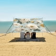 thumbnail image 1 of Portable Beach Tent Sun Shelter With Ground Pegs Water And Wind Resistant Sun Shade Canopy Angle Adjustable Beige Pattern, 1 of 7