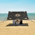 thumbnail image 1 of Portable Beach Tent Sun Shelter With Ground Pegs Water And Wind Resistant Sun Shade Canopy Angle Adjustable Black & Gold Celestial Map, 1 of 7