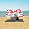 thumbnail image 1 of Portable Beach Tent Sun Shelter With Ground Pegs Water And Wind Resistant Sun Shade Canopy Angle Adjustable Hand-drawn Hearts, 1 of 7