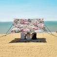 thumbnail image 1 of Portable Beach Tent Sun Shelter With Ground Pegs Water And Wind Resistant Sun Shade Canopy Angle Adjustable Roses Blooming, 1 of 7