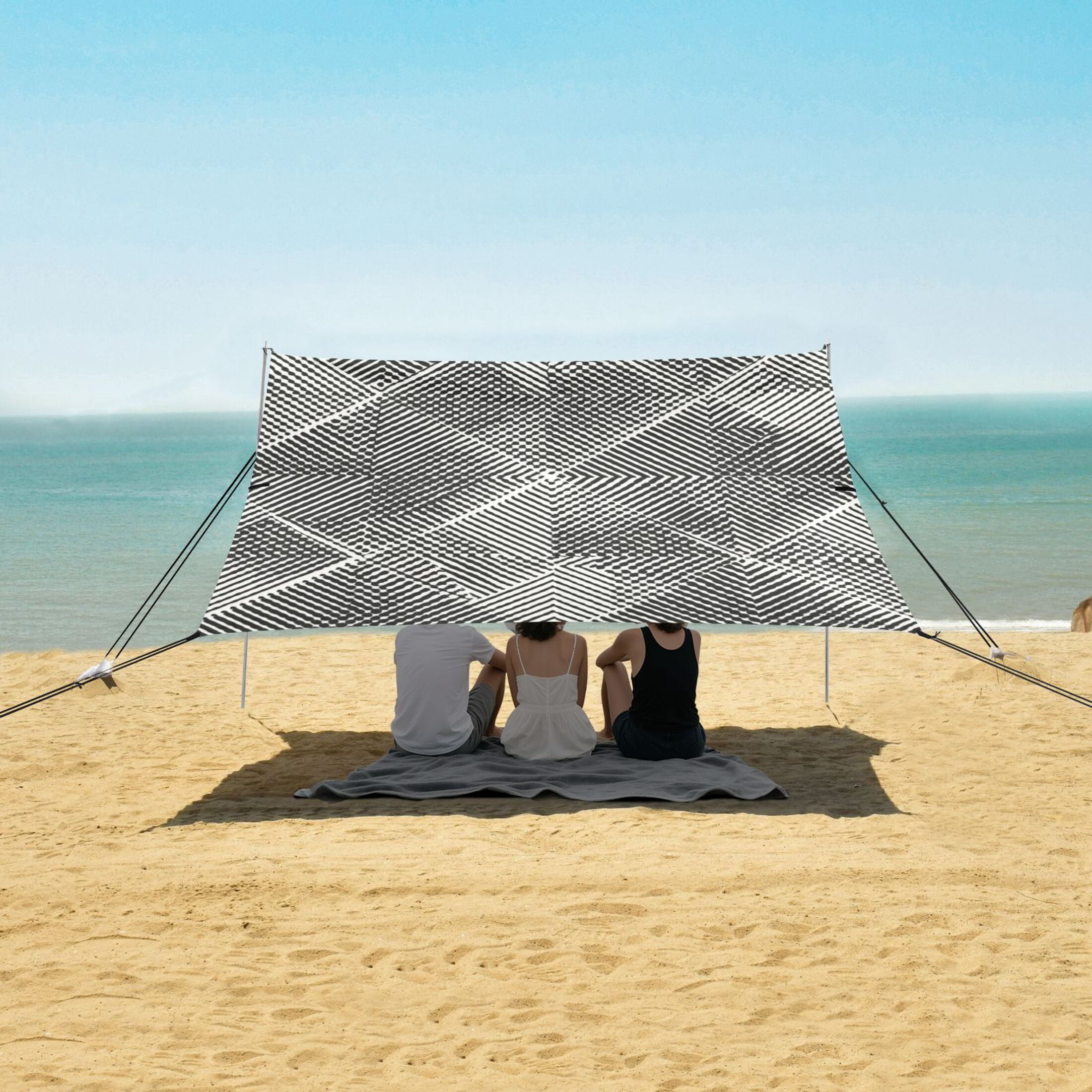 Portable Beach Tent Sun Shelter With Ground Pegs Water And Wind ...
