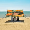 thumbnail image 1 of Portable Beach Tent Sun Shelter With Ground Pegs Water And Wind Resistant Sun Shade Canopy Angle Adjustable Standing on The Orange Florals, 1 of 7