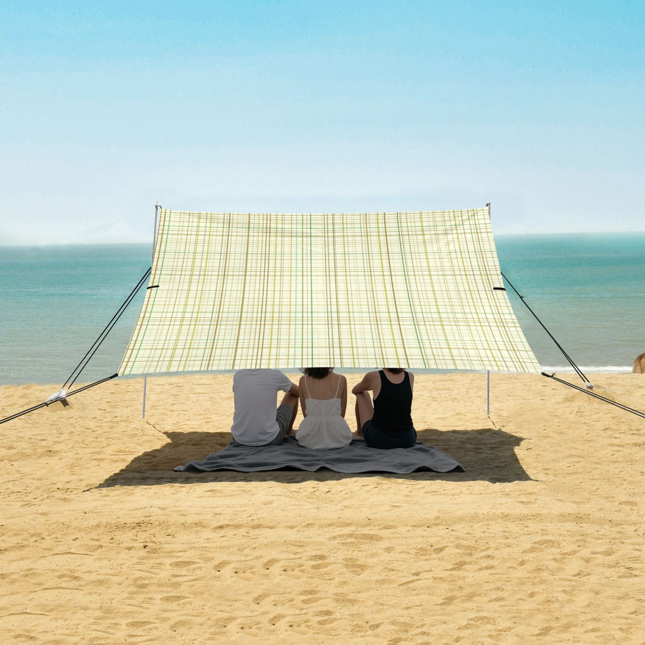 Portable Beach Tent Sun Shelter With Ground Pegs Water And Wind ...
