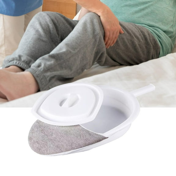 Portable Bedpan, Bed Pan for Adults, with Handle ,with Use Durable  Firm Thick Stable PP Bedpan Easy to Clean