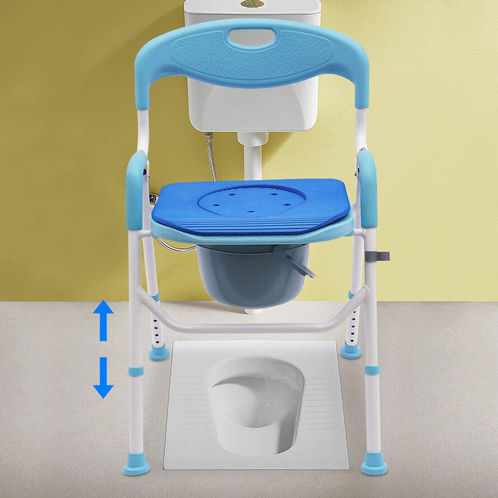 Portable Bedside Toilet Chair Shower Commode Seat Bathroom Potty Stool