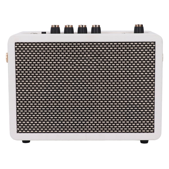 Portable Beech Wood 10W Electric Guitar Practice Combo Amplifier with Bluetooth 5.0 Wireless Built-in Rechargeable Battery Clean Overdrive Reverb Sound Effects (10.2 x 8.2 in / 26.0 x 21.0 cm)