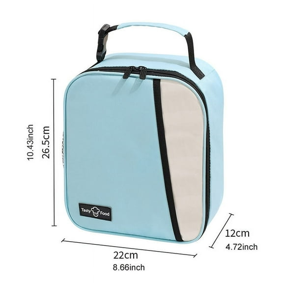 Portable Bento Bag Thickened Aluminum Foil Student Lunch Bag Fashion Insulated Lunch Box Bag Colour Blocking,Blue