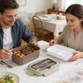 thumbnail image 1 of Portable Bento Box Double Layer Sealed Lunchware Fork Spoon Set Microwave Reliable Meal Prep Container for Office Outdoors Travel, KTFgvq, 1 of 6
