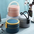 thumbnail image 1 of Portable Bento Box,Stackable Double-Layer Round Lunch Box,Microwave-Safe,Large Capacity Leakproof Food Storage Container for Work Travel, 1 of 7