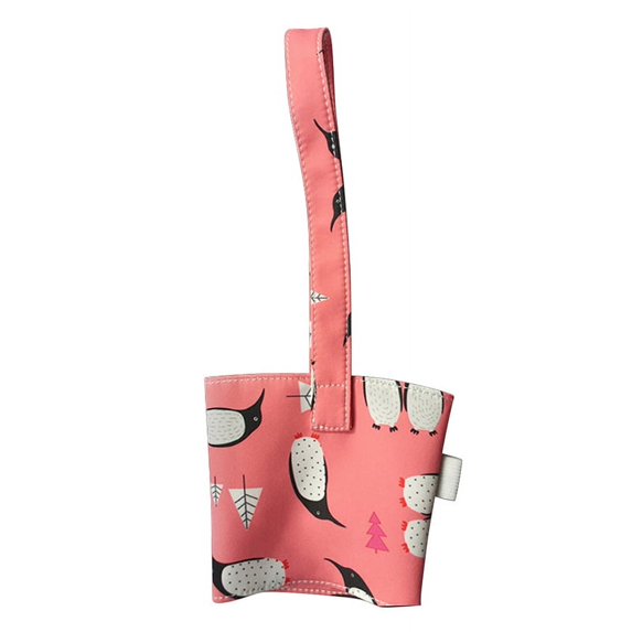 Portable Beverage Cup Foldable Holder Carrier, Reusable Drink Sleeve Handle Carry Strap for Coffee, Bubble Tea, Hot & Cold Drink with Integrated Straw Holder